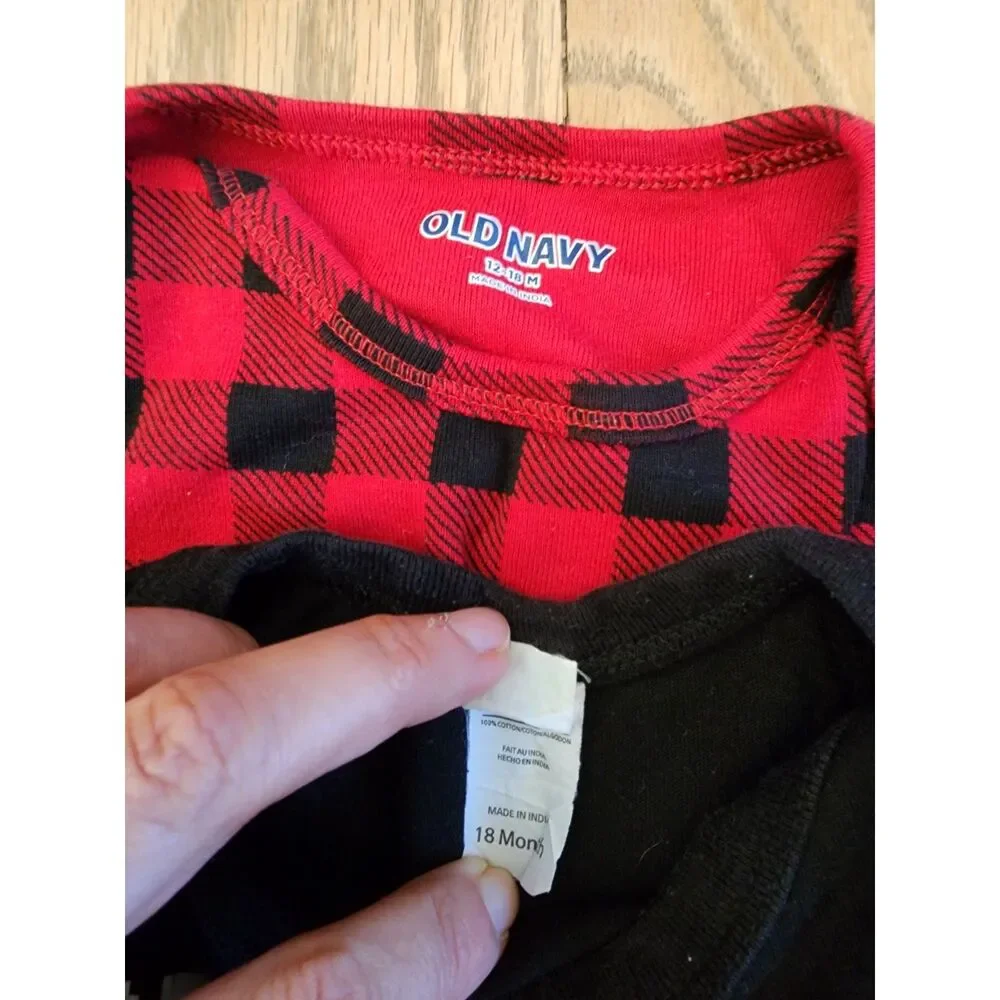 18M Lot of 4 Player 3 Has Entered The Game, Red Buffalo Plaid, Body Suits, Pants